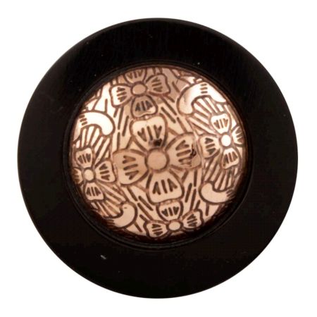 Black Copper Brass Tiny Flower Resin Furniture Knob Online